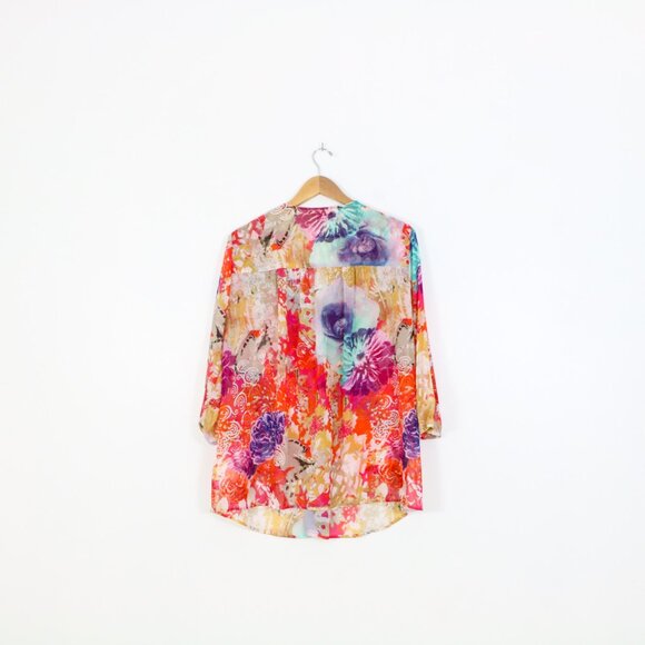 *Northern Reflections Light Floral Print Blouse - Picture 8 of 8
